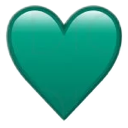 Turquoise heart symbol with a glossy finish.