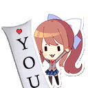 07Monika_loveyou animated GIF emoji - ꒰  .  🌈 。cndyume ◟ `` ˖
