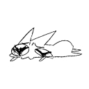 A small creature lying face-down on the ground in a defeated pose.