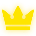 Crown icon in a flat, golden yellow style.