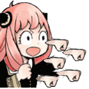 SXFAnyaOraOraOra animated GIF emoji from 〔 ɢᴇᴏᴍᴏɴᴅᴇ 〕 /geo 🇫🇷🇵🇸