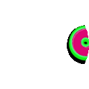 Text reading OHHHEMMMGE in bright pink with a neon green outline.