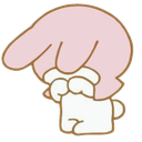 melodyshy Discord sticker from ♡ ໋𓈒ﾟ🎀　⊹　blushing．giveaways．social．friends．guild tag．cute．chat．emotes．hangout．fun．vc．chill．gaming