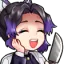 Shinobu Kocho smiling innocently while holding a sharp kitchen knife.