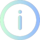 Information icon symbol centered inside a glowing blue circle.