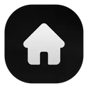 House icon centered on a dark rounded square background.