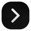 White chevron arrow pointing right on a black rounded square background.