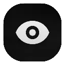 Eye icon centered on a black rounded square background.