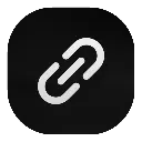 Chain link icon in white against a black rounded square background.