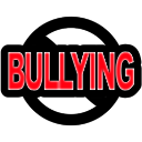 A red and black circular sign with the word BULLYING written in bold red capital letters.