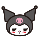kuromi3_uneasy Discord Emoji | ♡ ໋𓈒ﾟ🎀　⊹　blushing．giveaways．social．friends．guild tag．cute．chat．emotes．hangout．fun．vc．chill．gaming