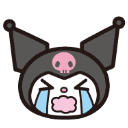 kuromi3_cries Discord Emoji | ♡ ໋𓈒ﾟ🎀　⊹　blushing．giveaways．social．friends．guild tag．cute．chat．emotes．hangout．fun．vc．chill．gaming