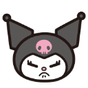 kuromi3_upset custom emote from ♡ ໋𓈒ﾟ🎀　⊹　blushing．giveaways．social．friends．guild tag．cute．chat．emotes．hangout．fun．vc．chill．gaming