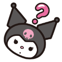 kuromi3_questionmark Discord sticker - ♡ ໋𓈒ﾟ🎀　⊹　blushing．giveaways．social．friends．guild tag．cute．chat．emotes．hangout．fun．vc．chill．gaming
