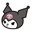 kuromi3_prout custom emote from ♡ ໋𓈒ﾟ🎀　⊹　blushing．giveaways．social．friends．guild tag．cute．chat．emotes．hangout．fun．vc．chill．gaming