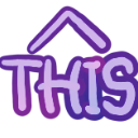 The word THIS written in a casual purple font with a small arrow pointing upward.