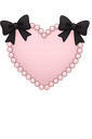 Cutepinkheartwithblackbows Discord Emoji - Lust Garden18+