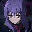 Shinoa Hiragi looking forward with a deadpan, unimpressed expression.