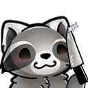 KnifeRaccoon Discord sticker - 𓆩❈𓆪 Sylvara Café 𓆩❈𓆪