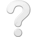 A white question mark symbol on a dark background.
