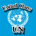 United Nations style logo with the text United Clans above and UN below on a blue background.
