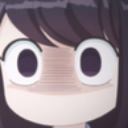 Komi Shouko with wide eyes and a blank expression showing extreme shock.