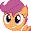 ScootGrin custom emote from MLP Pear Butter Cottage Back Up