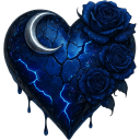 HeartGothBlue Discord sticker from 𓆩❈𓆪 Sylvara Café 𓆩❈𓆪