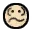 A circular yellow face with wide, dark eyes and an open, oval-shaped mouth expressing extreme surprise.