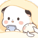 Kissing_my_phone animated Discord emote from Sokaya’s Cyber UnderGround