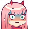 ZeroTwoScared Discord sticker from ⛩ Anime Lovers: Anime ・Manga ・Games