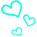 5648tealtriplehearts