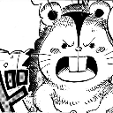 A cartoon hamster with wide, angry eyes and a gaping mouth shouting in a manga art style.