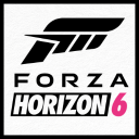 A black and white racing logo with the number six highlighted in pink.