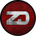 A metallic logo with the letters ZD displayed on a textured dark red circular background.