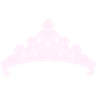 A stylized pink crown with intricate filigree patterns.