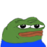 Pepe the frog looking sideways with a skeptical and judgmental expression.