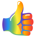 RainbowThumbsUp Discord sticker from Jake & Jacob's server