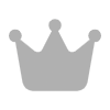 Crown icon with three points and circular tips in gray on a black background.