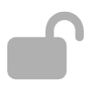 Unlocked padlock icon in gray against a black background.