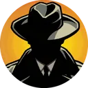 Detective wearing a fedora and trench coat with their face hidden in shadow.