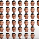 A repeating grid of identical smiling faces arranged in rows and columns.