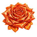 3dorangeshinyrose