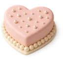 Pinkheartpearlcake