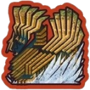 Zinogre roaring with a stylized gold and red background.