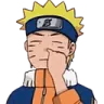 Naruto Uzumaki picking his nose with a smug expression.