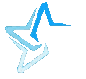 A stylized five-pointed star with sharp edges and a blue gradient fill.