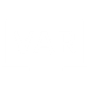 The letters VAR in a white sans-serif font enclosed within a thick white rectangular border on a black background.