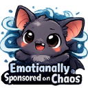 A cute, gray, cartoon bat with large, shiny eyes and a wide, happy grin, surrounded by swirling blue energy lines, with text…