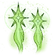 Two glowing green star shapes with flowing tails radiating magical energy.